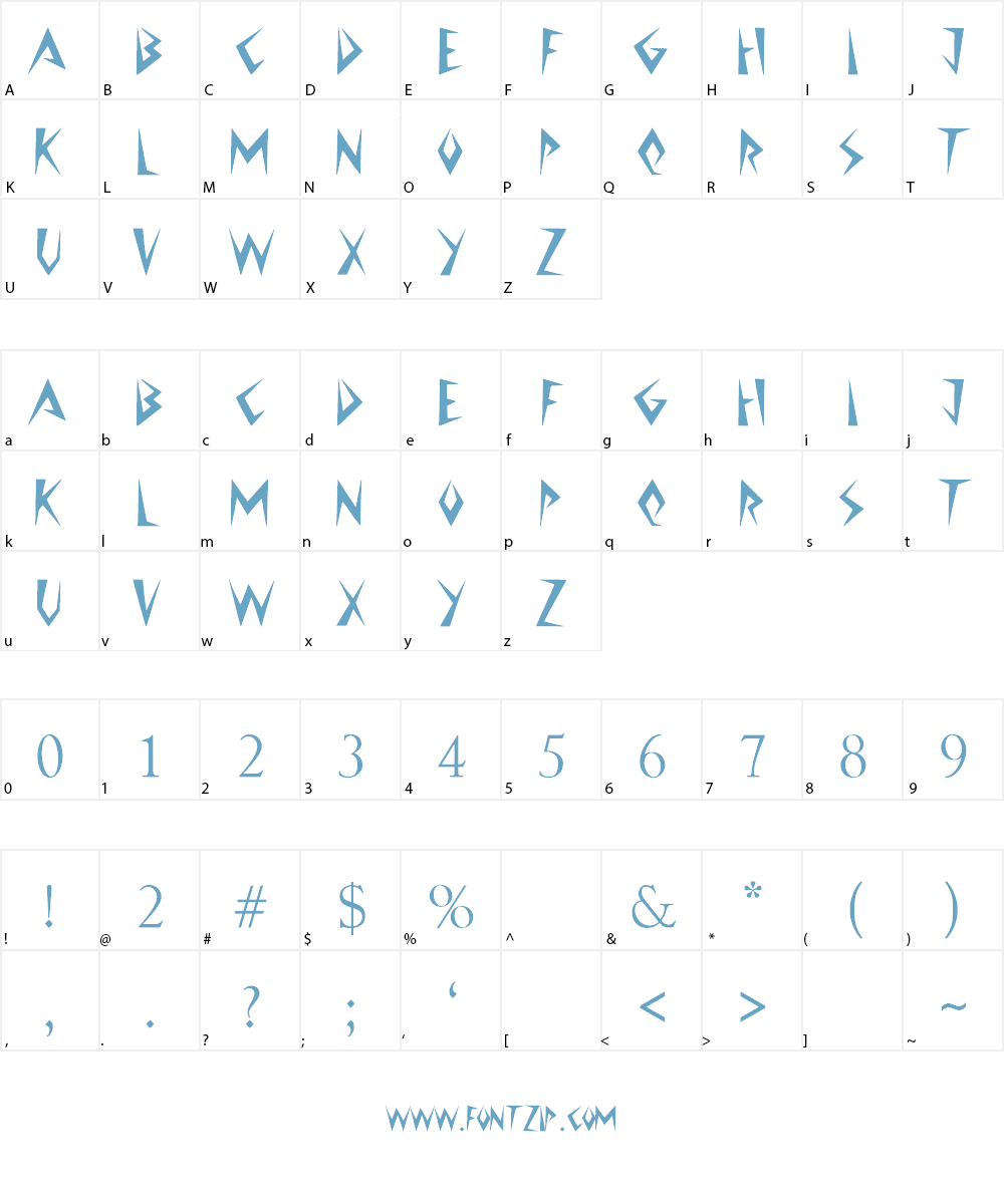 Jazzy Caveman Font Character